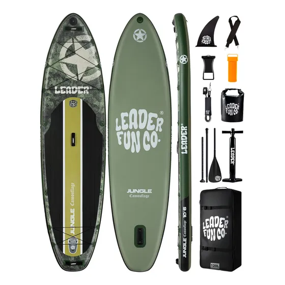 Prancha Standup Paddle Inflável Leader Balystic 10.6 Pés Cor Verde-escuro