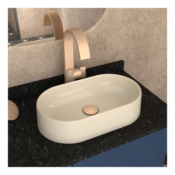 Cuba Pia Apoio Oval Nimbus 43x25 Banheiro Lavabo Cozimax
