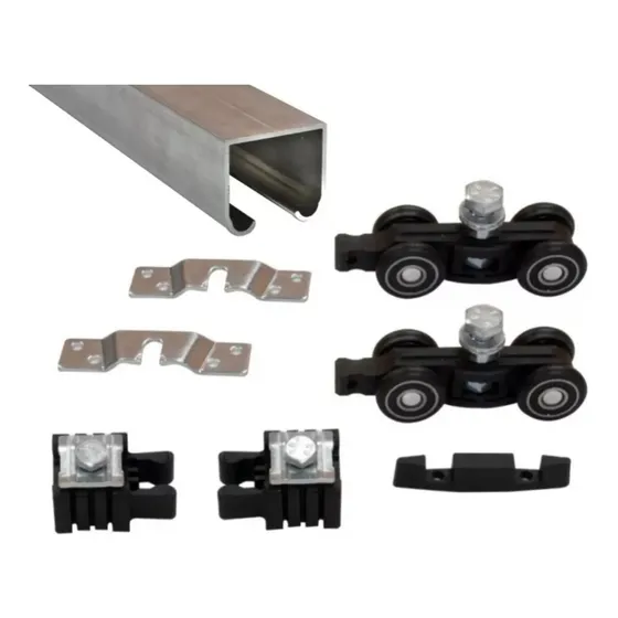 Kit Riel 2 Mts Puerta Colgante Garruchas Ruedas Closet 60 Kg