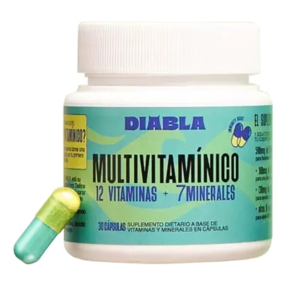 Diabla Multivitamínico Cápsulas Frasco 30 Unidades Sabor Sin Sabor