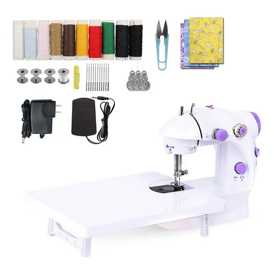 Wienoloa Mini Máquina De Coser Con Mesa De Extensión Y Ac. Color Blanco