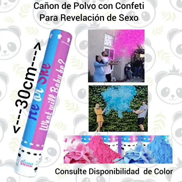 Cañon De Polvo Con Serpentina Para Revelación De Sexo Bebé 