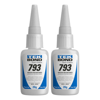 Kit 2 Cola Instantùnea Tek Bond 793 20g - Acrigel Postiça Kit 2 Cola Instantùnea Tek Bond 793 20g - Acrigel Postiça