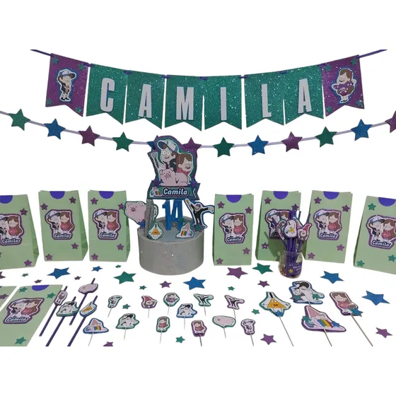 Gravity Falls Combo 10 Niños Goma Eva Glitter