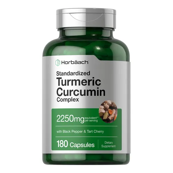 Suplemento De Cúrcuma Horbaach Con Pimienta Negra 250 Mg 180