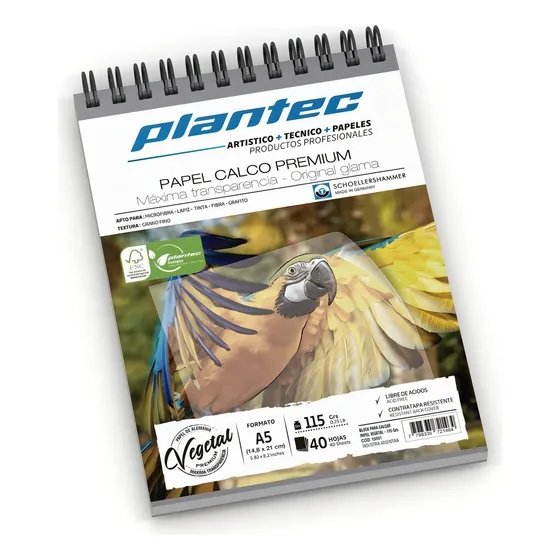 Papel Calco Plantec A5 X 40 Hojas 115 Gr. 15691 Calcar Color Transparente