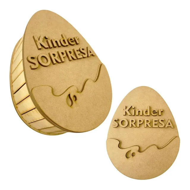 Caja 3d Dulcero Huevo Kinder Regalo Sorpresa Mdf Madera