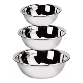 3 Tigela Bowl Bacia Vasilha Inox Saladeira Multiuso Promoção 3 Tigela Bowl Bacia Vasilha Inox Saladeira Multiuso Promoção