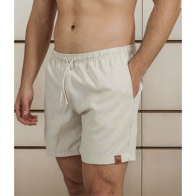 Kit Short De Linho Masculino Bermuda Praia Verao + Relogio Kit Short De Linho Masculino Bermuda Praia Verao + Relogio
