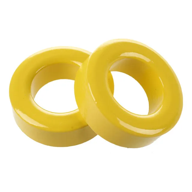  2 Anillos De Ferrita Con Núcleo De Hierro Blanco Y Amarillo