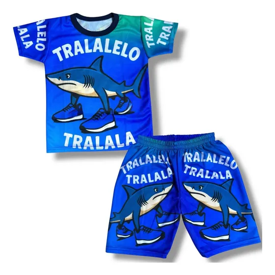 Playera Y Short Tralalero Tralala Conjunto Fresco Vacaciones