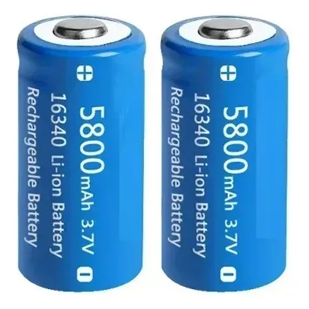2 Bateria Pila 16340 Cr123 3.7v 5800mah Recargable