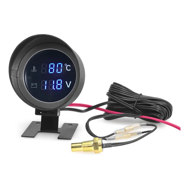 Reloj Medidor De Temperatura Y Voltaje Digital 12v Y 24v