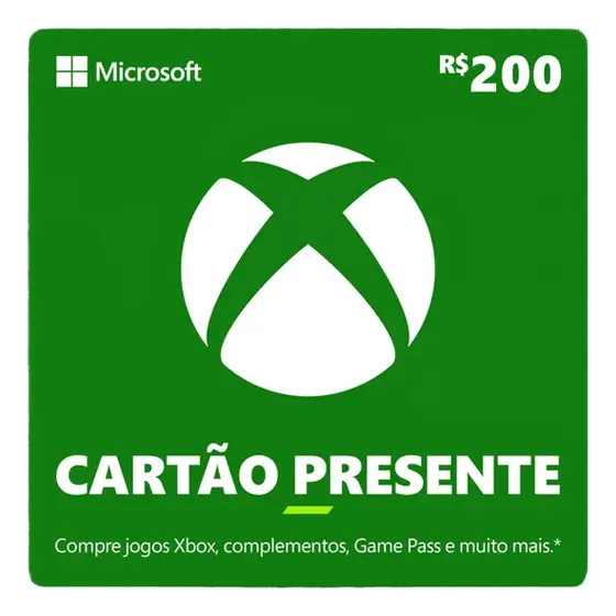 R$ 200 Gift Card Xbox - Cartão Presente Digital