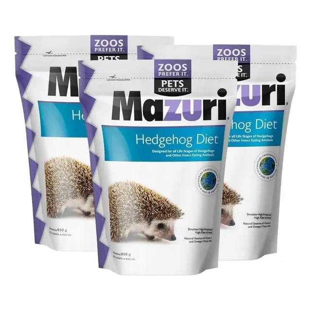 3 Pack Comida Alimento Para Erizo Hedgehog Nutritivo Mazuri