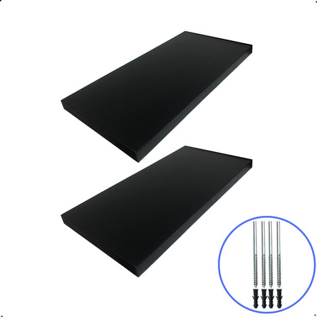 2 Prateleiras 30x15 Mdf Preto Dormitorio C/suporte Invisivel 2 Prateleiras 30x15 Mdf Preto Dormitorio C/suporte Invisivel