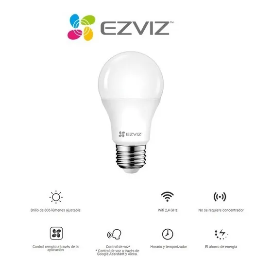 Bombillo Led 8w Inteligente Ezviz Cs-hal-lb1-lwaw 