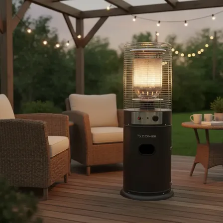Estufa Exterior A Gas Calefactor Para Patio Terraza Marrón Oscuro