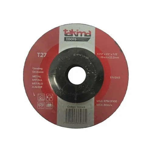 Disco Para Esmerilar Centro Deprimido 4 1/2x1/4x7/8 X 2 Unds