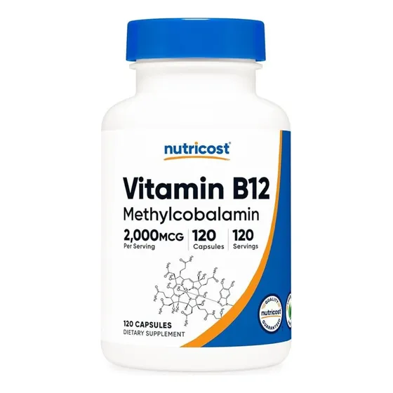 Vitamina B12 Metilcobalamina 2.000mcg 120 Cápsulas Nutricost