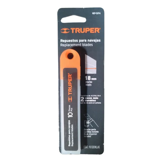 Respuesto Para Navajas 18mm 10 Cuchillas Acero 16965 Truper 