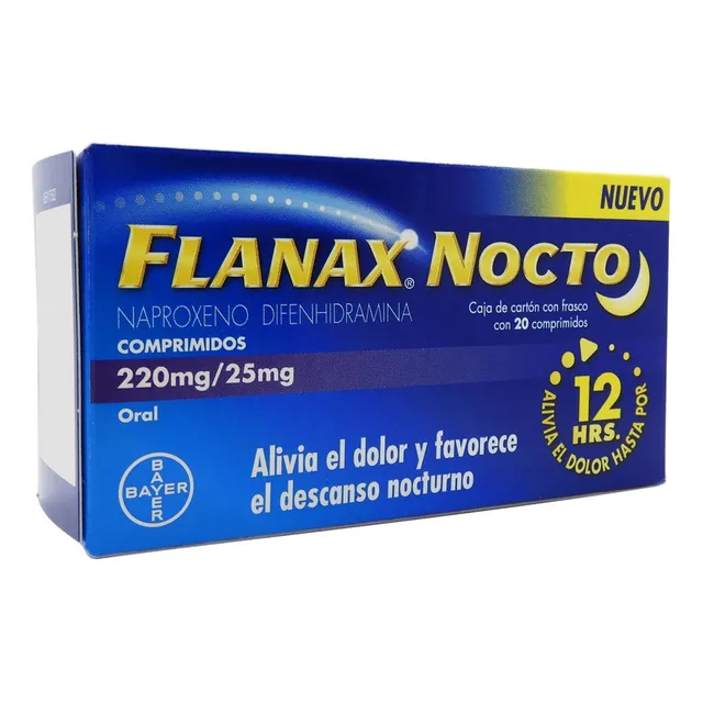 Flanax Nocto Comprimido 220 Mg/25 Mg, 20 Comprimidos