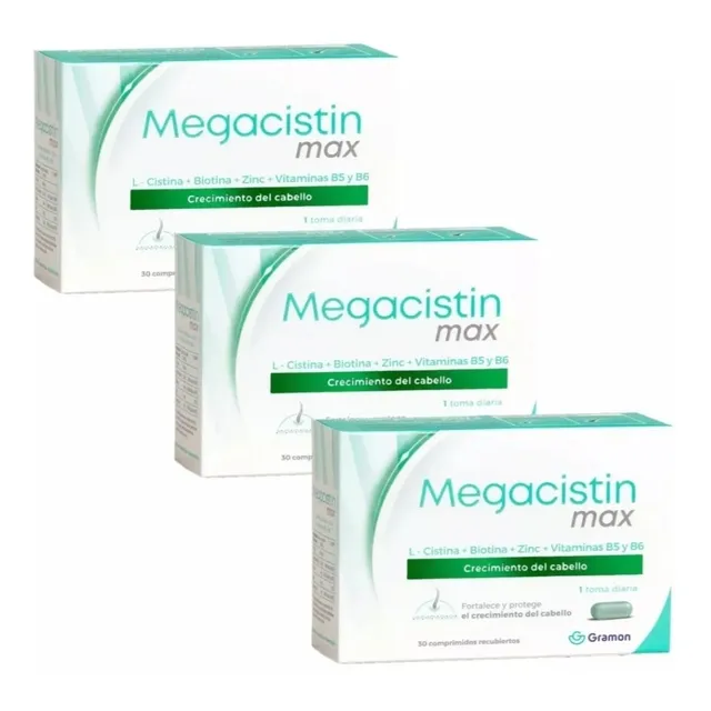 Megacistin Max 3 Cajas X 30comp Anticaida Del Cabello