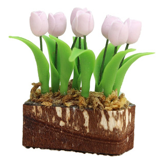 1: 12 Adornos De Muebles En Miniatura De Flores En Rosa 1: 12 Adornos De Muebles En Miniatura De Flores En Rosa