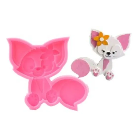 Molde Silicona Zorrita Animalitos Del Bosque Fondant 