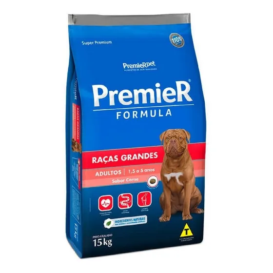Ração Formula Adulto Raças Grandes Sabor Carne 15kg Premier