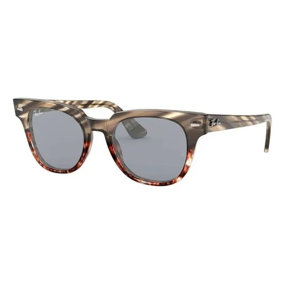 Anteojos de sol Ray-Ban Wayfarer Meteor talle Standard armazón gloss striped grey gradient brown y lente blue