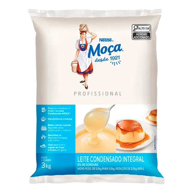 Leite Condesado Moça Nestle Bag 3 Kg Profissional Confeitar