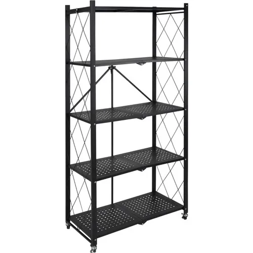 Estante Anaquel Organizador Plegable 5 Niveles Rack Metalico Color Negro