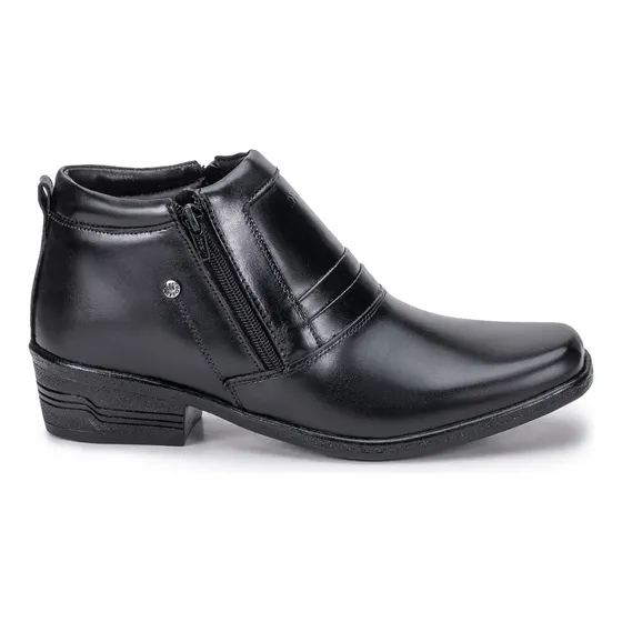 Bota Masculina Couro Social Country Bico Quadrado Cano Baixo