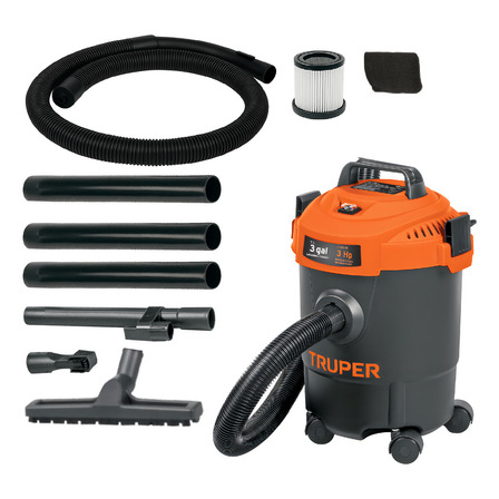 Aspiradora Truper Seco Mojado 3 Gal 3 Hp 60 Hz Filtro Hepa Accesorios Incluidos Ideal Para Limpieza En Casa, Carro, Sólidos Y Líquidos Asp-03n Negro Aspiradora Truper Seco Mojado 3 Gal 3 Hp 60 Hz Filtro Hepa Accesorios Incluidos Ideal Para Limpieza En Casa, Carro, Sólidos Y Líquidos Asp-03n Negro
