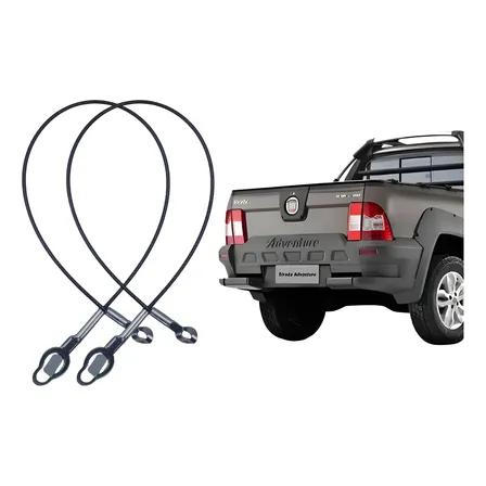 Par Cabo De Aço Tampa Traseira Strada 2009 A 2013