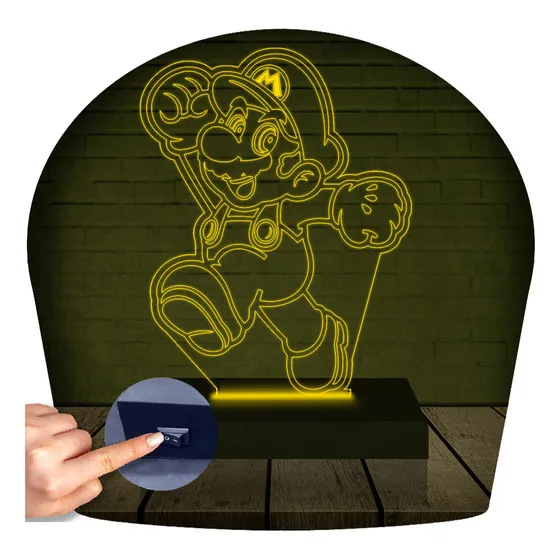 Luminária Led Abajur  3d | Mario Bros 3