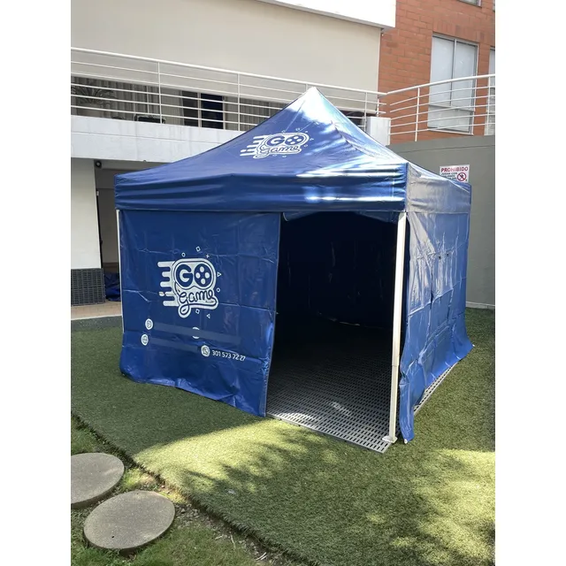 Carpa Toldo 3x3 Araña Azul Con Piso Modular