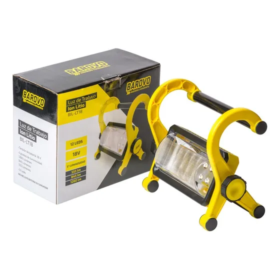 Luz De Trabajo Ion Litio Portátil 12 Leds 18 Volts Barovo 