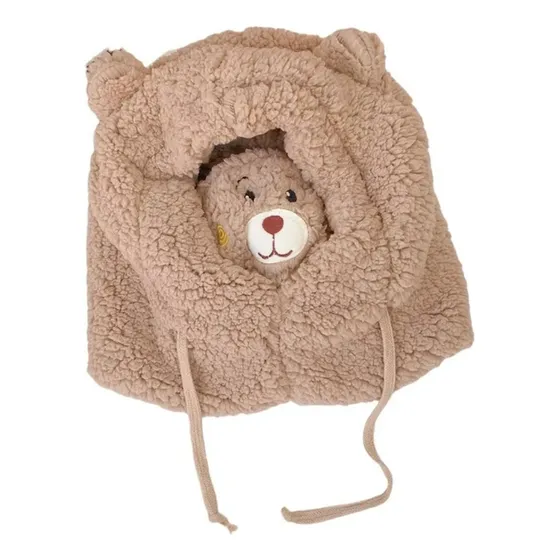 Gorrito De Felpa De Osito Kawaii Con Cubrebocas Para El Frio
