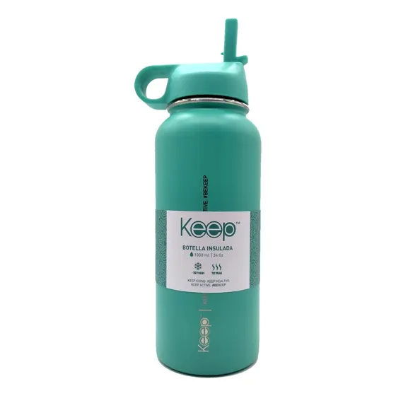 Botella Keep Metálica 1 Litro Color Celeste