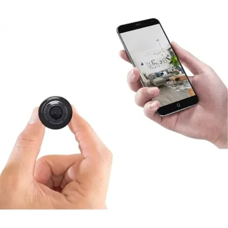 Camera Espiã Monitoramento Ip Wireless E Gravações Áudio Preto