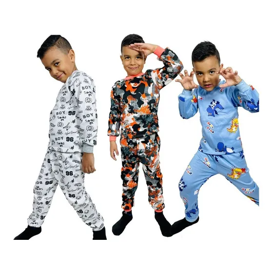 Pack 3 Pijama Conjunto Forro Polar  Niña Niño Juvenil