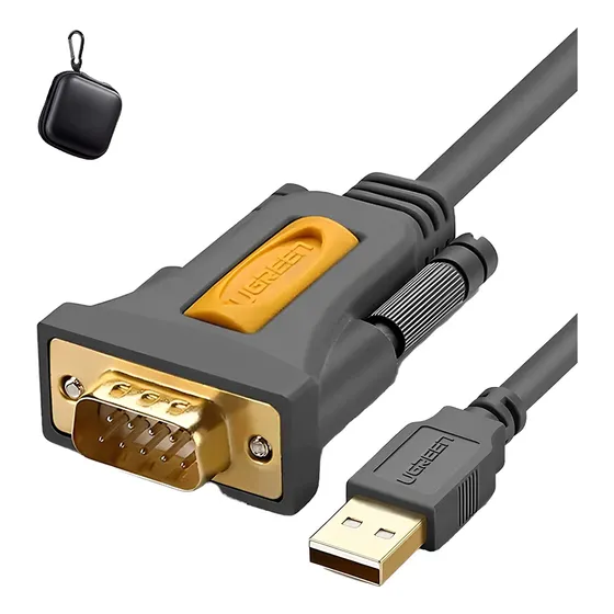 Cabo Adaptador Serial Ugreen Usb 2.0 P/ Rs232 Db9 1.5m +bag