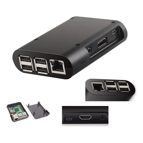 Case Black Abs Para Raspberry Pi 2 E Pi 3 Pi3 ( )