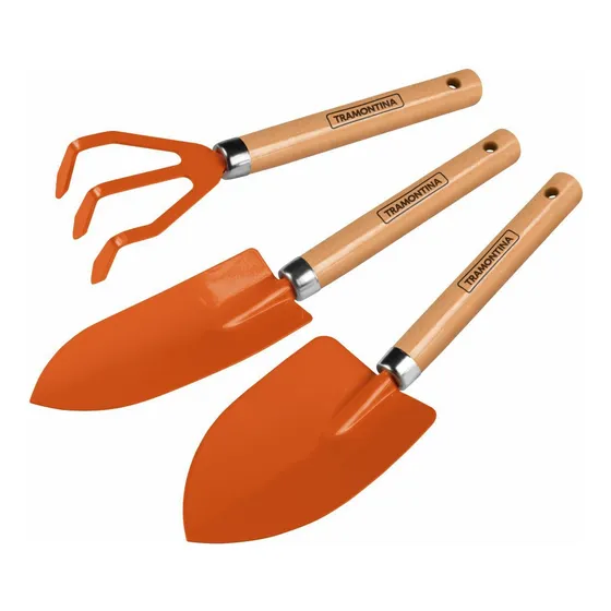 Conjunto De Ferramentas Jardim Metal Kit Jardinagem 3 Peças