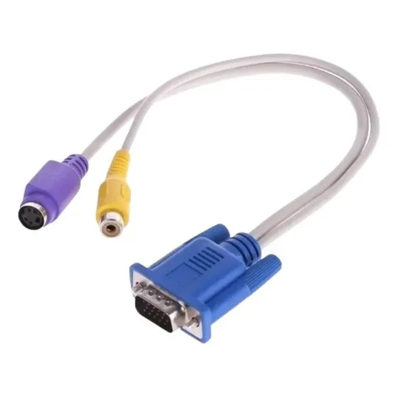 Cable Convertidor Vga Macho A Tv Super Video Rca Pc A Tv 