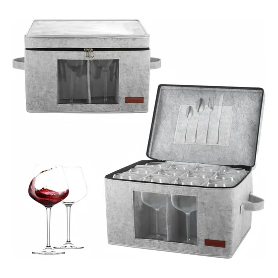 Caja Organizador Almacenamiento Copas De Vino Premium