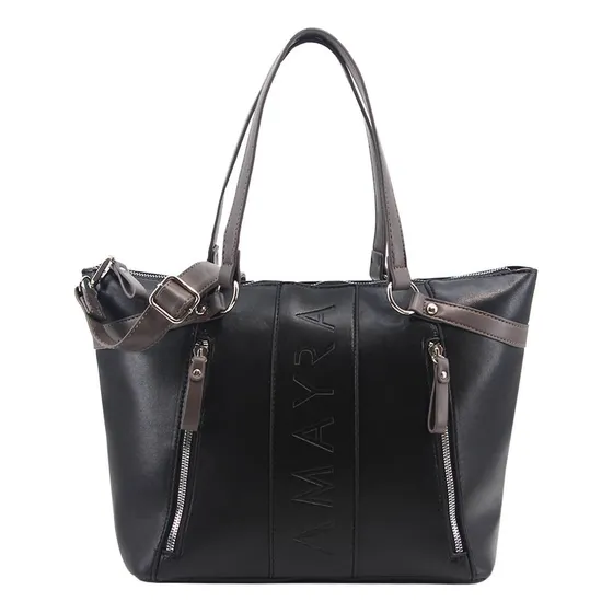 Cartera Amayra Urbana Tote Bag Color Negra 67.c2136.1 Acabado De Los Herrajes Níquel Color Negro Correa De Hombro Grafito Diseño De La Tela Liso