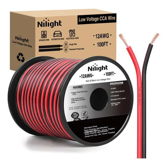 Cable Eléctrico De Aluminio Cobre 100 Pies 12 Awg 2 Conducto